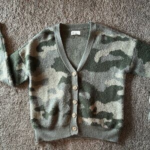Camouflage Lucky Brand Button-Up Cardigan